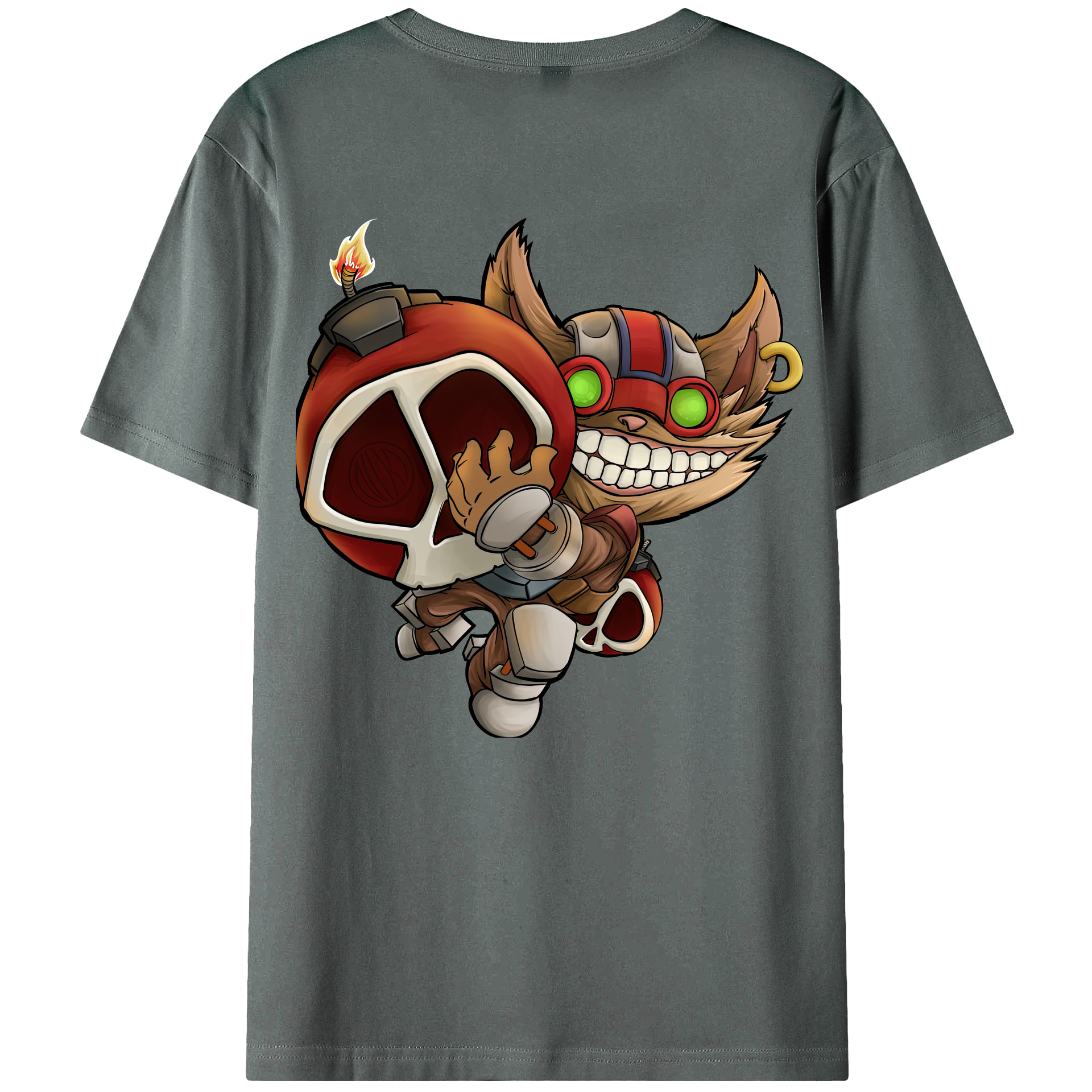 （画像用） リーグ・オブ・レジェンド League of Legends LOL 綿100％ メンズ半袖Tシャツ（バックプリント） 通気性